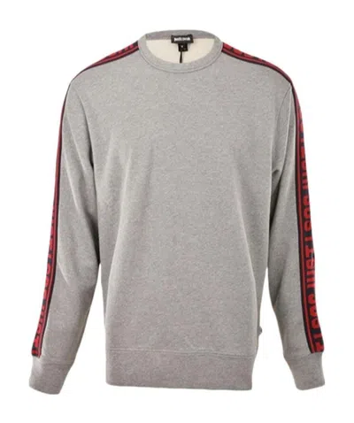 Just Cavalli Logo Round-necked Sweater In Gray