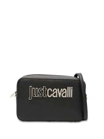 Just Cavalli Logo Shoulder Bag In Black