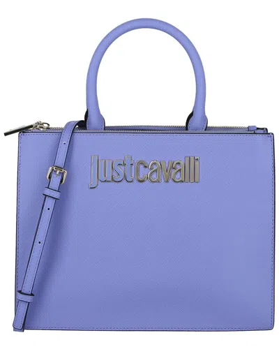 Just Cavalli Logo Shoulder Bag In Purple