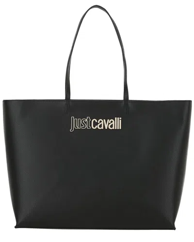 Just Cavalli Logo Small Tote In Black