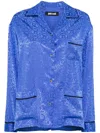 Just Cavalli Logo Snake-jacquard Shirt In Blue