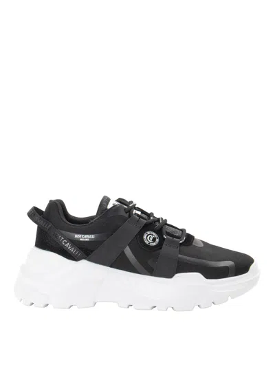 Just Cavalli Mesh Chunky Sneakers In Black