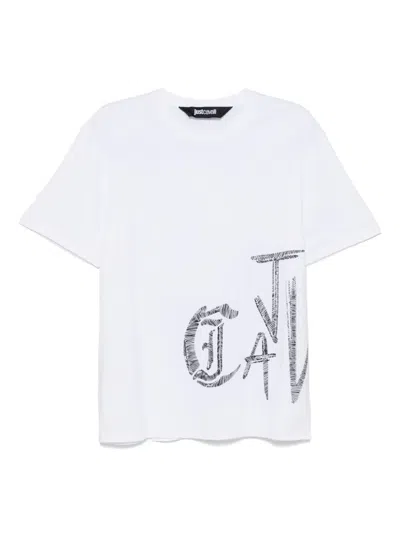 Just Cavalli Logo-stamp T-shirt In White