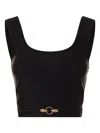 Just Cavalli Logo-strap Cropped Top In Black