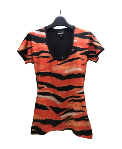 Just Cavalli Logo Striped T-shirt In Black