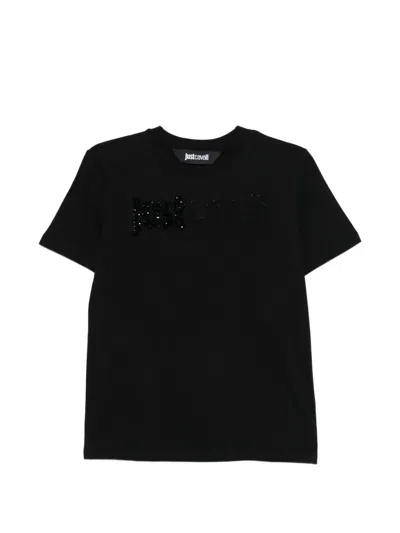 Just Cavalli Kids' T-shirt Mit Logo In Black