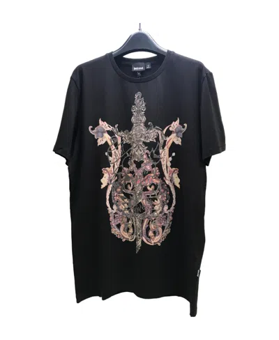 Just Cavalli Logo T-shirt With Round Neck In Black