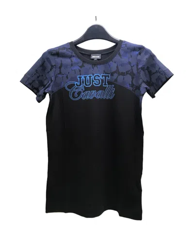 Just Cavalli Logo T-shirt With Round Neck In Black