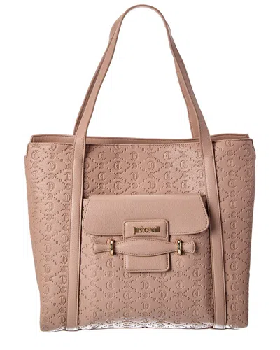 Just Cavalli Logo Tote In 700cuban Sand