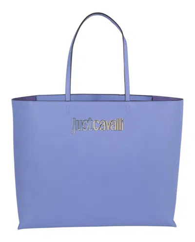 Just Cavalli Logo Tote In Purple