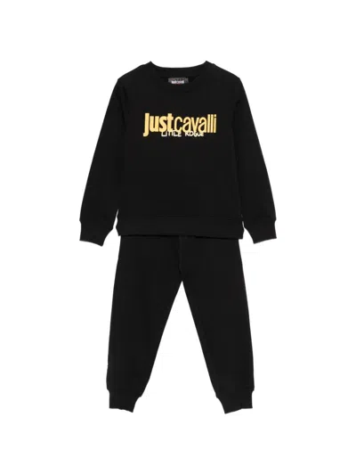 Just Cavalli Kids' Logo Tracksuit In Black