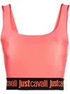 Just Cavalli Tanktop Mit Logo-bund In Pink