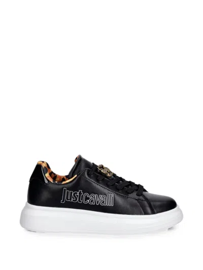 Just Cavalli Logo-detail Animal-print Sneakers In Multi