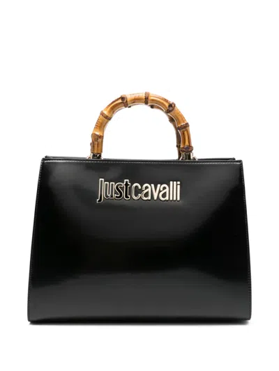 Just Cavalli Logo-detail Tote Bag In Black