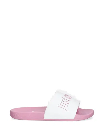 Just Cavalli Logo-embossed Slides In Multi