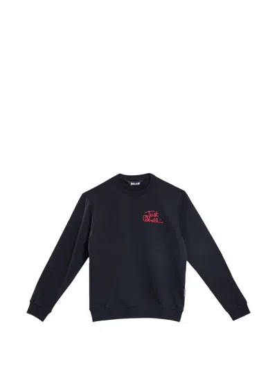 Just Cavalli Logo-embroidered Sweatshirt In Black