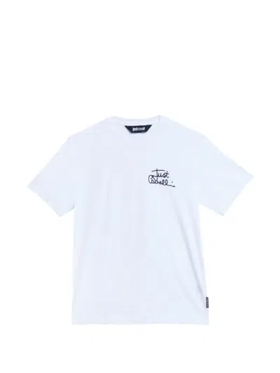 Just Cavalli Logo-embroidered T-shirt In Blue