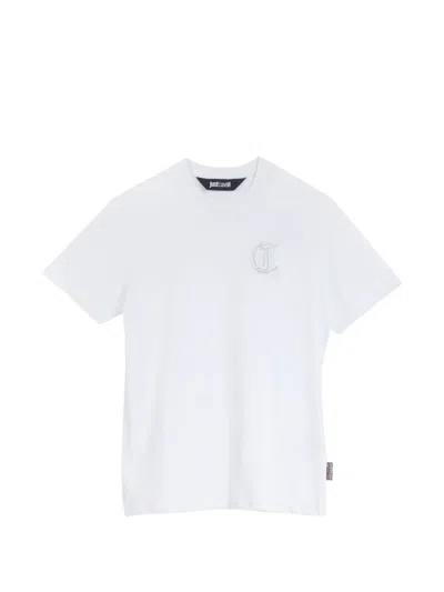 Just Cavalli Logo-embroidery T-shirt In White