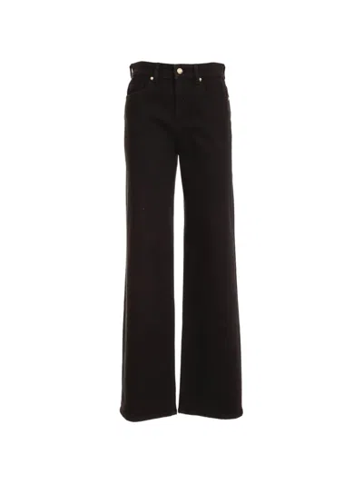Just Cavalli Logo-patch Wide-leg Jeans In Black