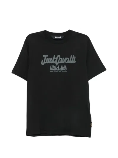Just Cavalli Logo-print Cotton T-shirt In 블랙