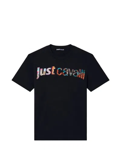 Just Cavalli Logo-print Cotton T-shirt In Black