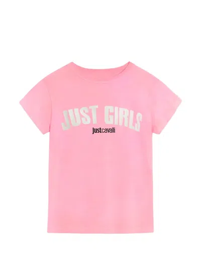 Just Cavalli Logo-print Cotton T-shirt In Pink