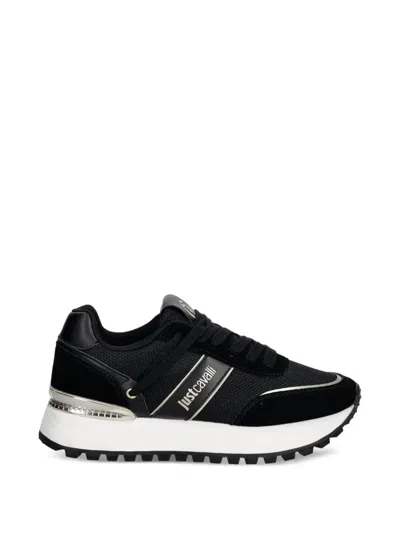 Just Cavalli Logo-print Panelled Sneakers In Black