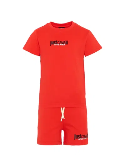 Just Cavalli Kids' Logo-print Tracksuit In Red