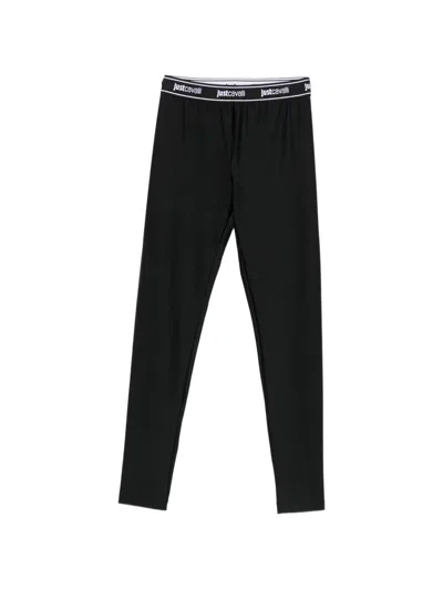 Just Cavalli Logo-waistband Leggings In Black