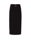 Just Cavalli Midi Pencil Skirt With Ring Detail In Black