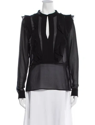 Pre-owned Just Cavalli Long Sleeve Blouse In Black