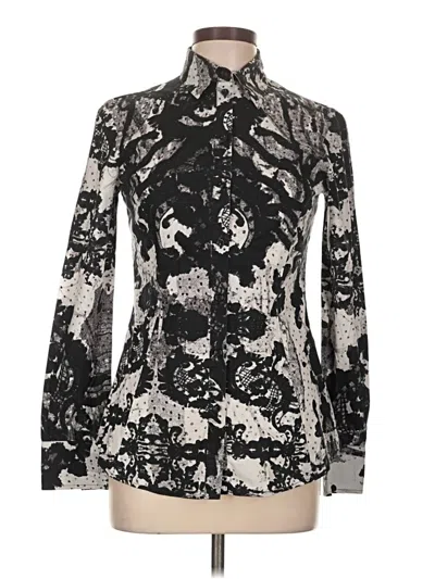 Pre-owned Just Cavalli Long Sleeve Blouse In Black