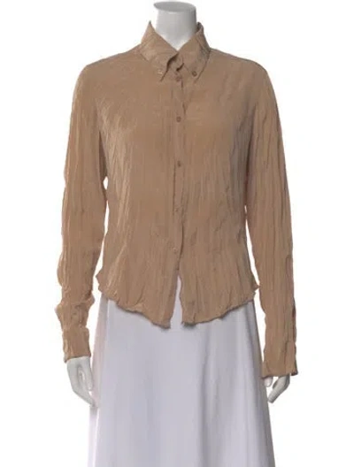 Pre-owned Just Cavalli Long Sleeve Blouse In Neutral