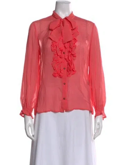 Pre-owned Just Cavalli Long Sleeve Blouse In Pink