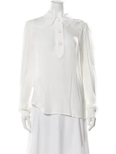 Pre-owned Just Cavalli Long Sleeve Blouse W/ Tags In Neutral