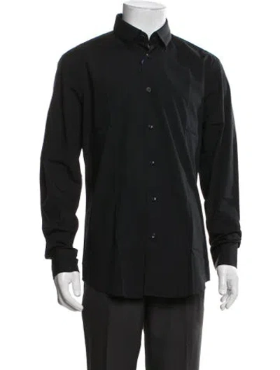 Pre-owned Just Cavalli Long Sleeve Dress Shirt In Black