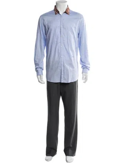 Pre-owned Just Cavalli Long Sleeve Dress Shirt In Blue