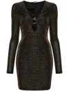 Just Cavalli Snake-detail Mini Dress In Brown