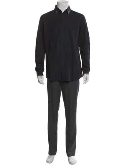 Pre-owned Just Cavalli Long Sleeve Tuxedo Shirt In Black