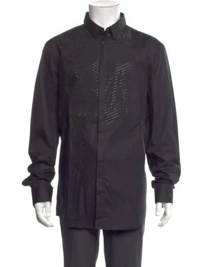 Pre-owned Just Cavalli Long Sleeve Tuxedo Shirt In Gray