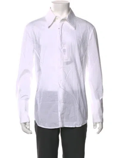 Pre-owned Just Cavalli Long Sleeve Tuxedo Shirt In White