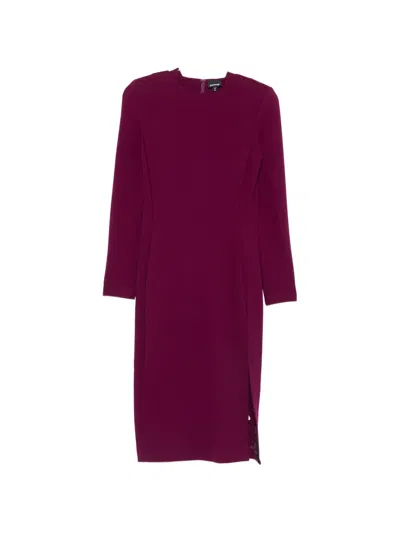 Just Cavalli Long-sleeves Midi Dress In Burgundy