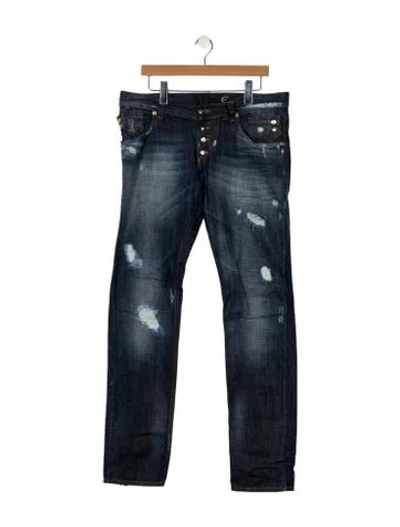 Pre-owned Just Cavalli Low-rise Straight Leg Jeans In Blue