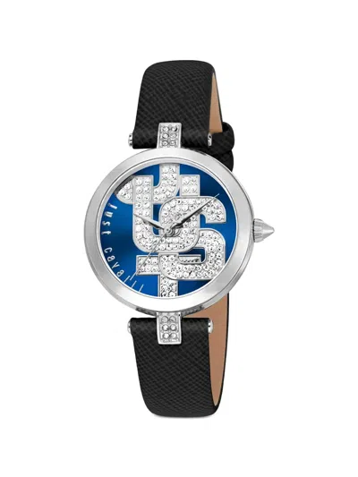 Just Cavalli Maiuscola Crystal-embellished 32mm Watch In Gray