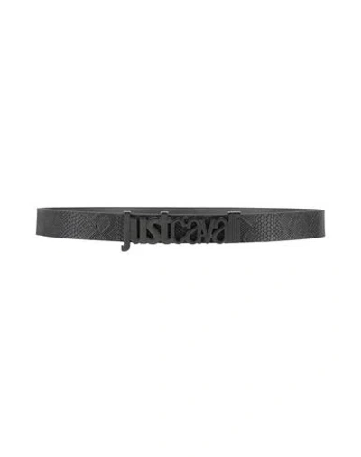 Just Cavalli Man Belt Black Size 36 Calfskin