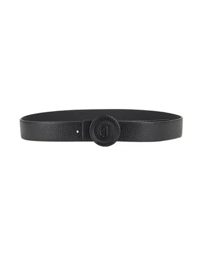 Just Cavalli Man Belt Black Size 36 Leather