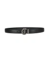 Just Cavalli Man Belt Black Size 38 Leather In Black
