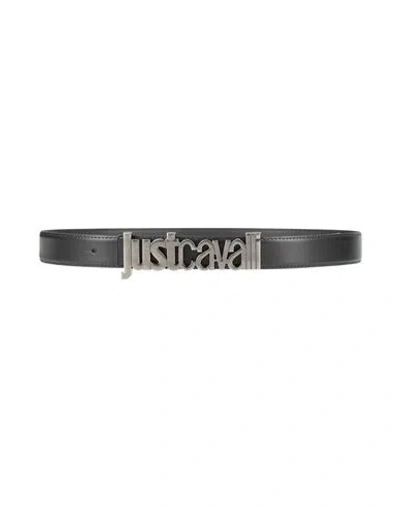 Just Cavalli Man Belt Black Size 36 Calfskin
