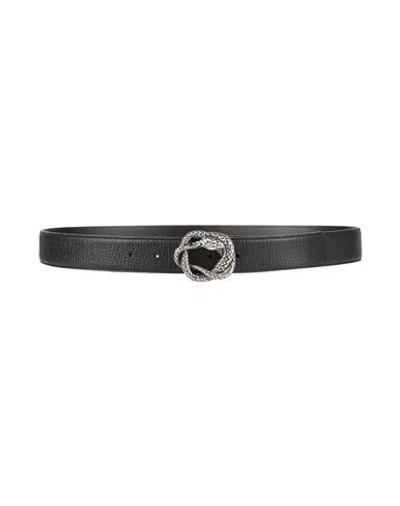 Just Cavalli Man Belt Black Size 42 Leather