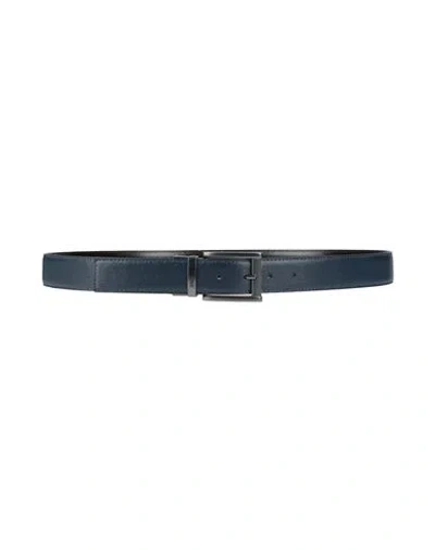 Just Cavalli Man Belt Blue Size 43 Calfskin